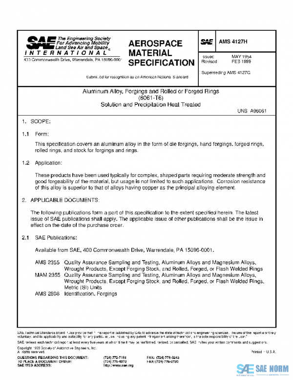SAE AMS4127H PDF