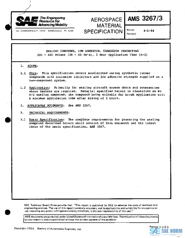 SAE AMS3267/3 PDF SAE AMS3267/3 PDF