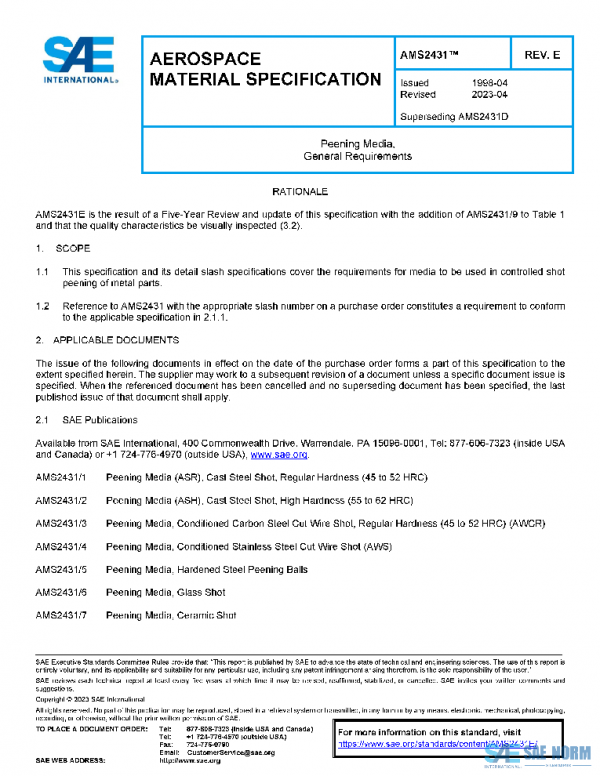 SAE AMS2431E PDF SAE AMS2431E PDF