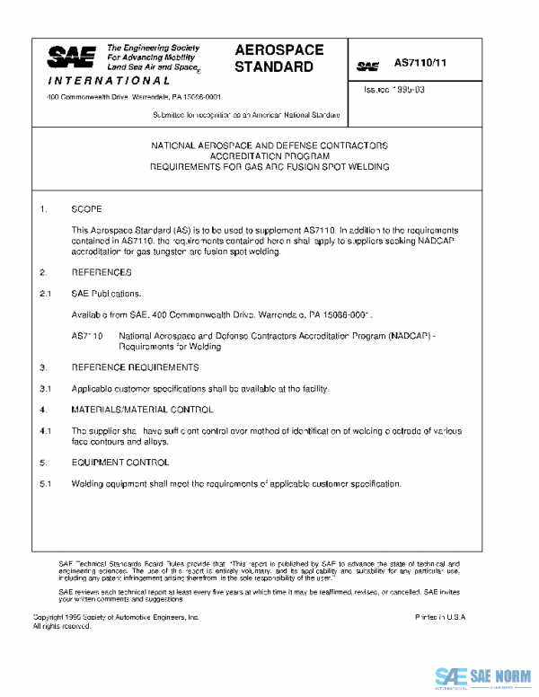 SAE AS7110/11 PDF SAE AS7110/11 PDF