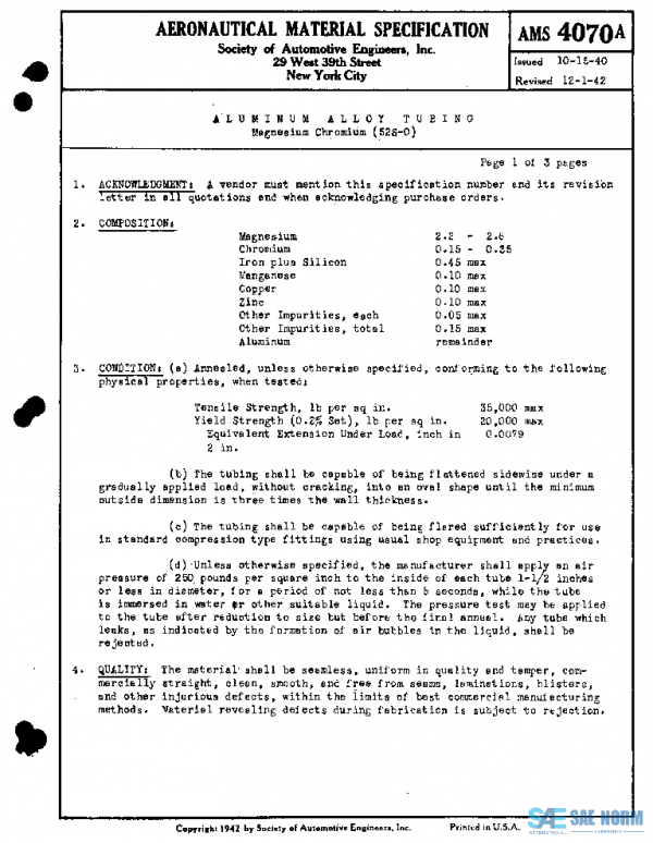 SAE AMS4070A PDF