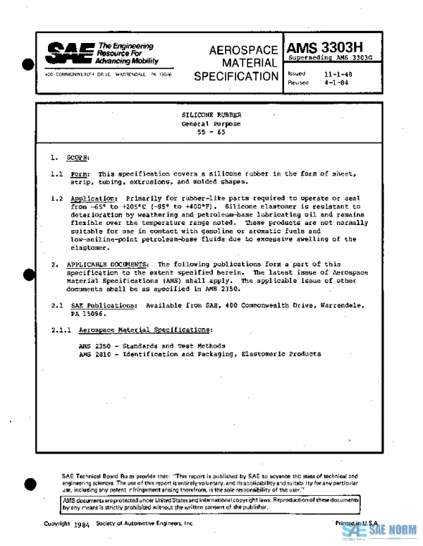 SAE AMS3303H PDF SAE AMS3303H PDF