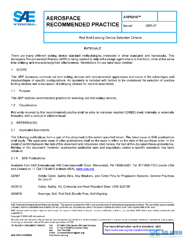 SAE ARP6910 PDF SAE ARP6910 PDF