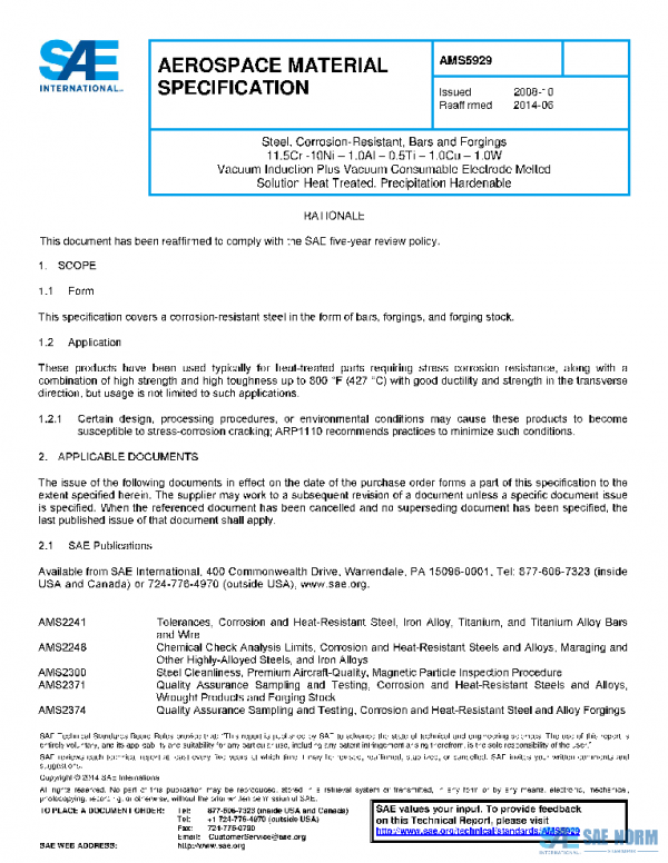 SAE AMS5929 PDF SAE AMS5929 PDF