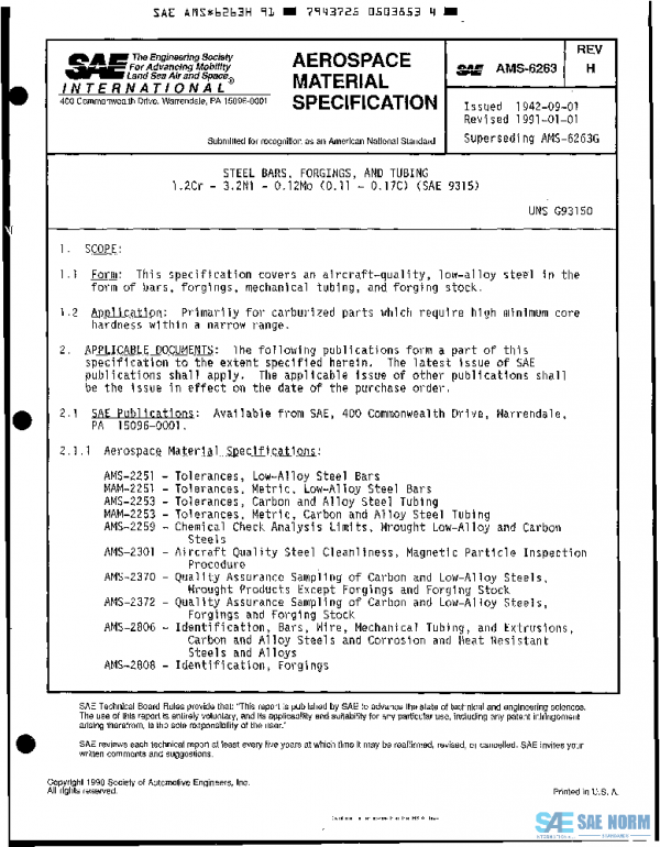SAE AMS6263H PDF SAE AMS6263H PDF