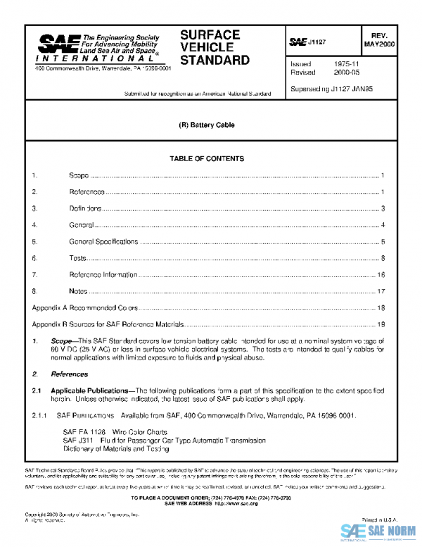 SAE J1127_200005 PDF SAE J1127_200005 PDF