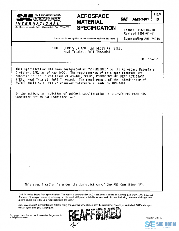 SAE AMS7481B PDF SAE AMS7481B PDF
