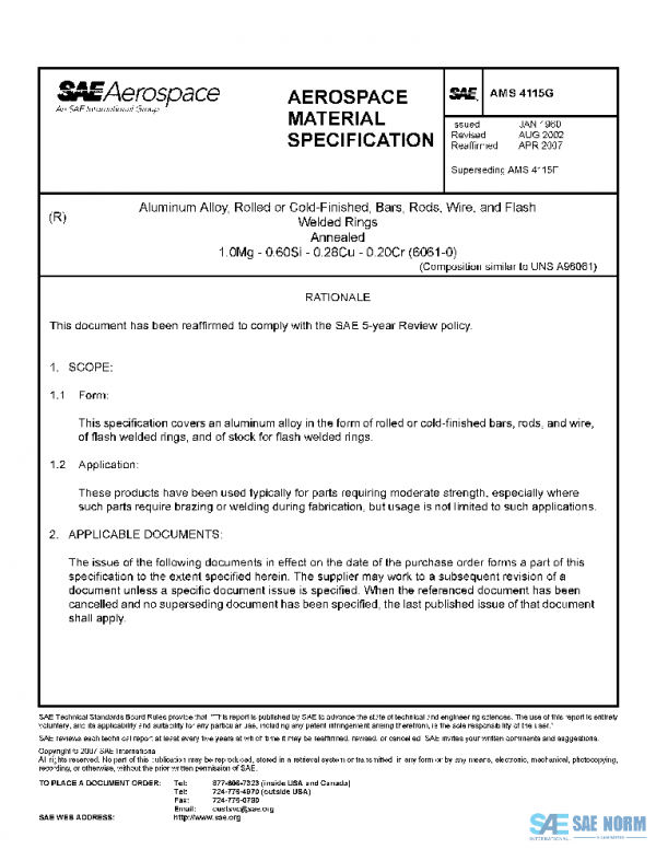 SAE AMS4115G PDF SAE AMS4115G PDF
