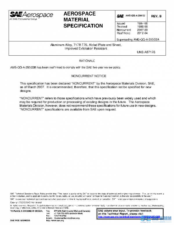SAE AMSQQA250/22B PDF SAE AMSQQA250/22B PDF