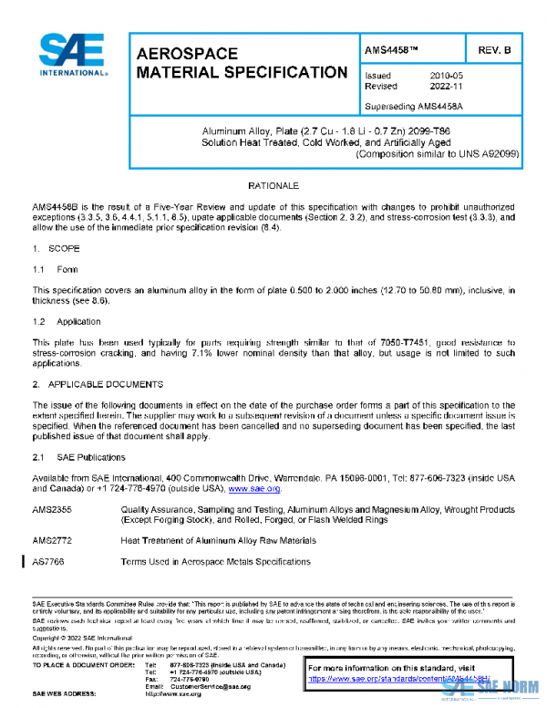 SAE AMS4458B PDF SAE AMS4458B PDF