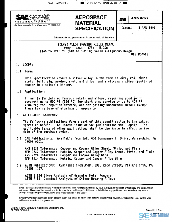 SAE AMS4763 PDF