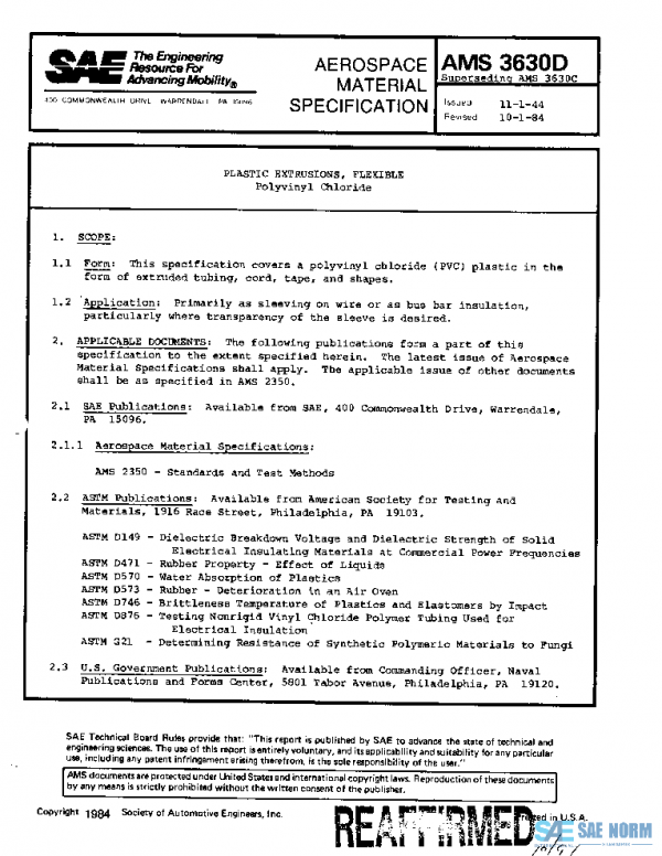 SAE AMS3630D PDF SAE AMS3630D PDF