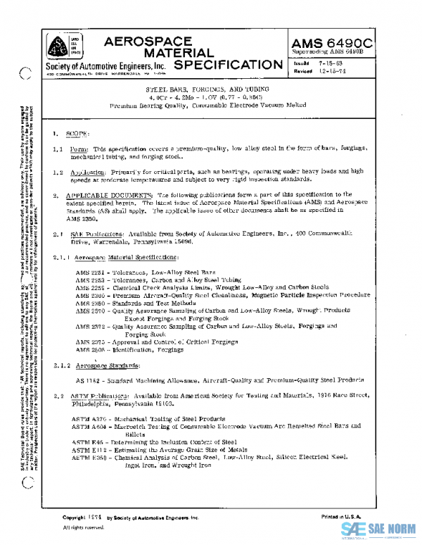 SAE AMS6490C PDF SAE AMS6490C PDF