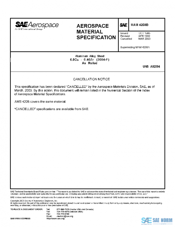 SAE MAM4208B PDF SAE MAM4208B PDF