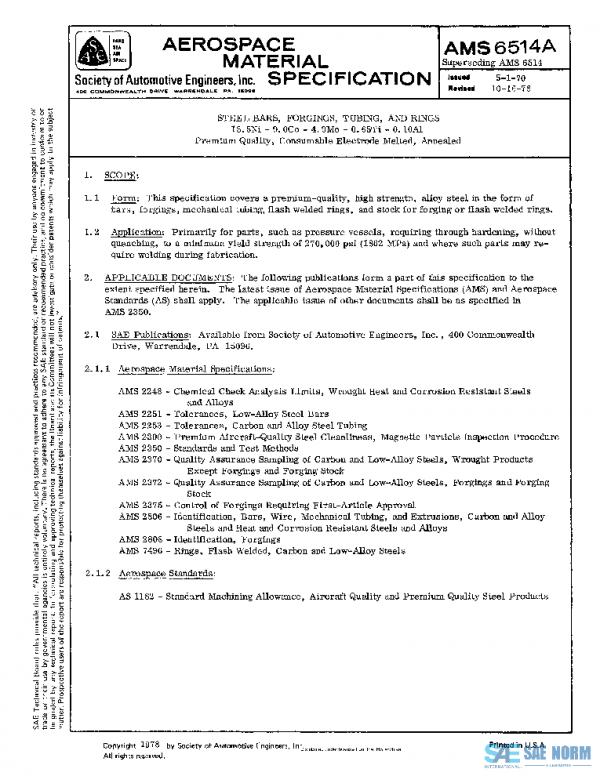 SAE AMS6514A PDF SAE AMS6514A PDF