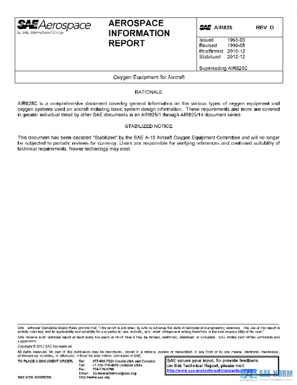 SAE AIR825D PDF SAE AIR825D PDF