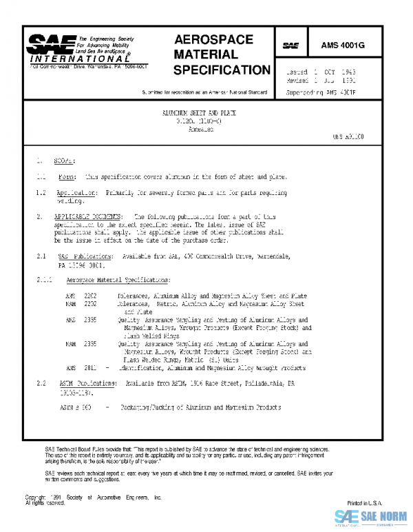 SAE AMS4001G PDF