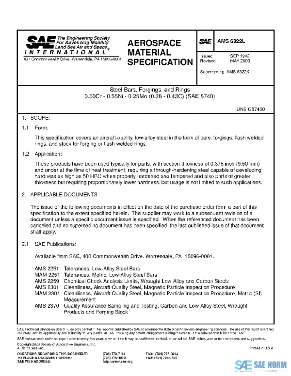 SAE AMS6322L PDF SAE AMS6322L PDF