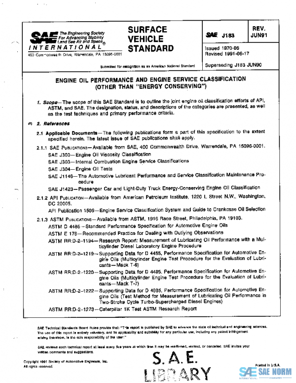 SAE J183_199106 PDF SAE J183_199106 PDF