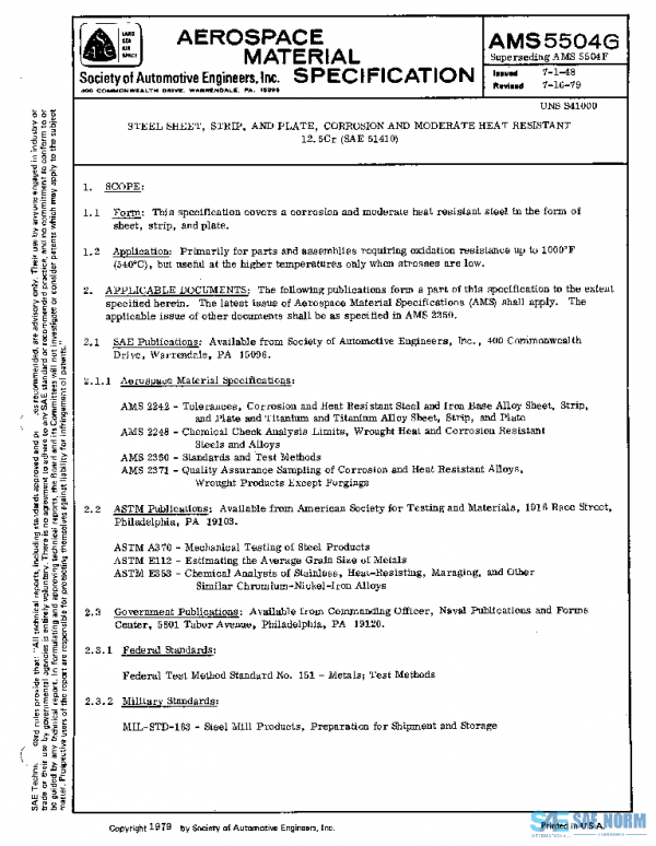 SAE AMS5504G PDF SAE AMS5504G PDF
