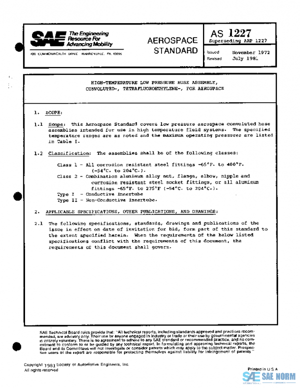 SAE AS1227 PDF SAE AS1227 PDF