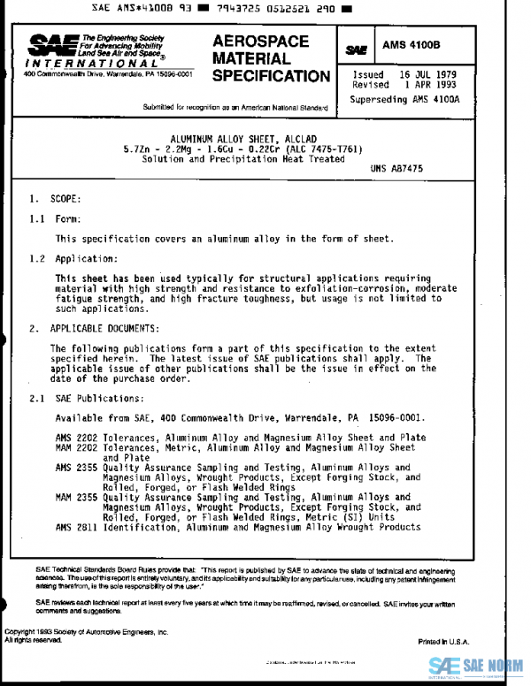 SAE AMS4100B PDF