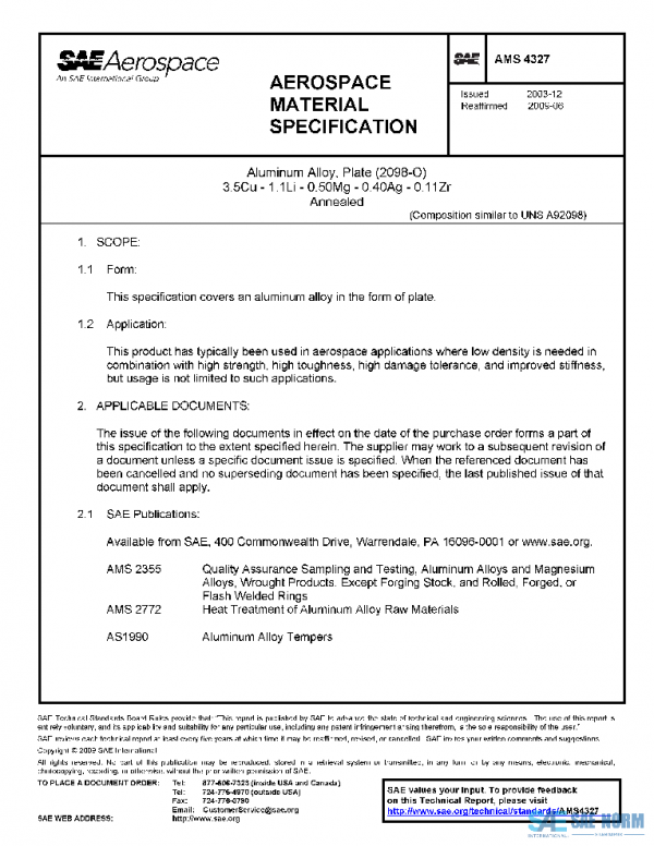 SAE AMS4327 PDF SAE AMS4327 PDF