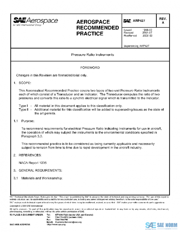 SAE ARP427A PDF SAE ARP427A PDF