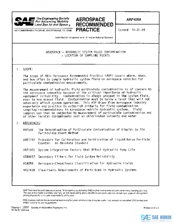 SAE ARP4268 PDF