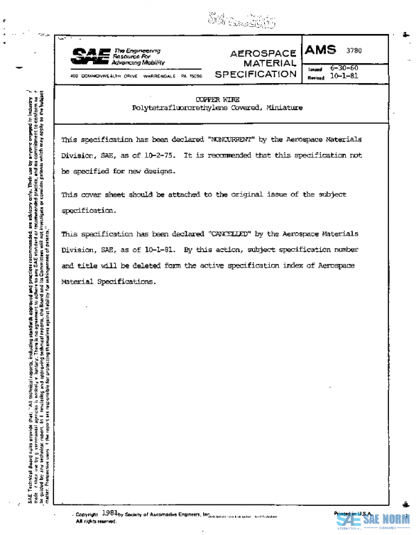 SAE AMS3780 PDF SAE AMS3780 PDF
