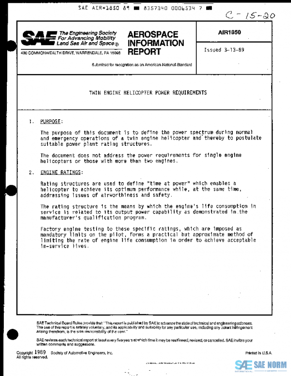 SAE AIR1850 PDF SAE AIR1850 PDF