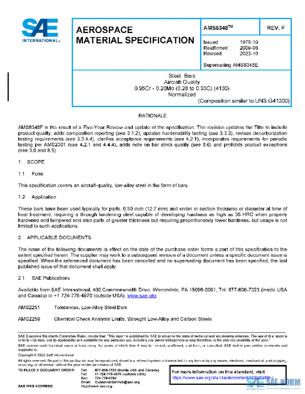 SAE AMS6348F PDF SAE AMS6348F PDF