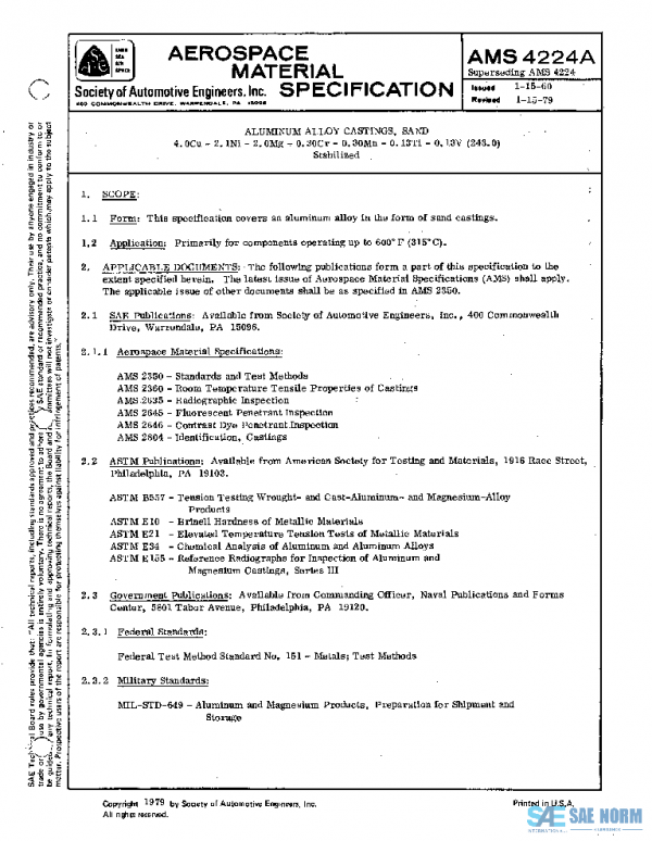 SAE AMS4224A PDF