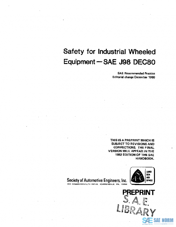 SAE J98_198012 PDF SAE J98_198012 PDF