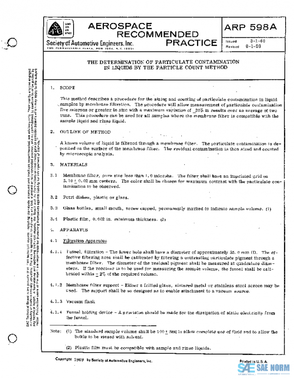 SAE ARP598A PDF