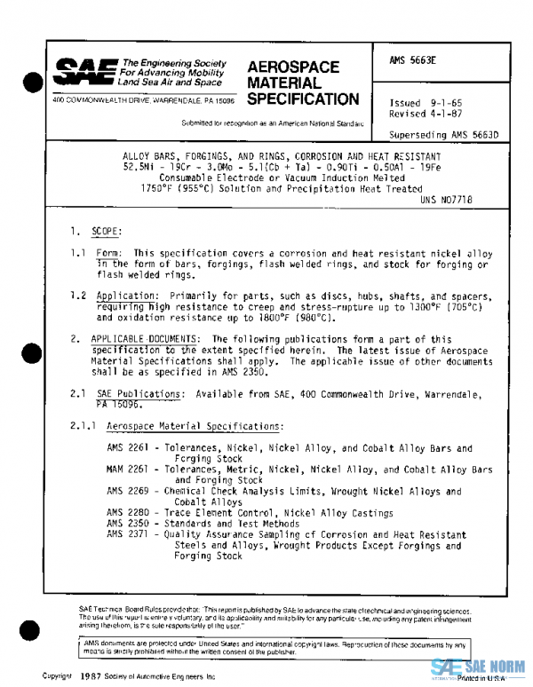 SAE AMS5663E PDF SAE AMS5663E PDF