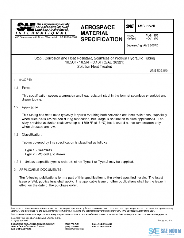 SAE AMS5557H PDF