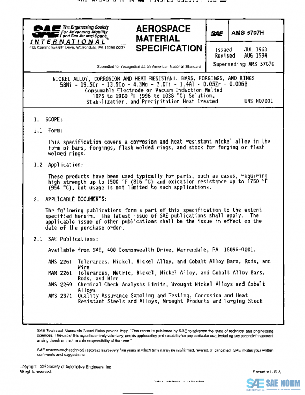 SAE AMS5707H PDF
