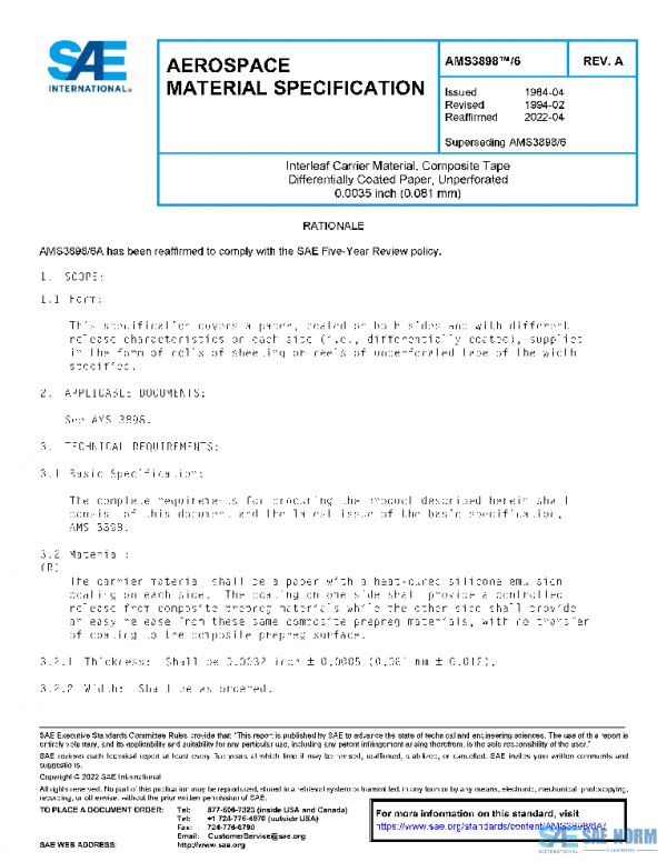 SAE AMS3898/6A PDF SAE AMS3898/6A PDF