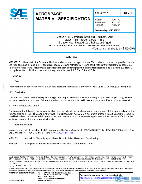 SAE AMS5875E PDF SAE AMS5875E PDF