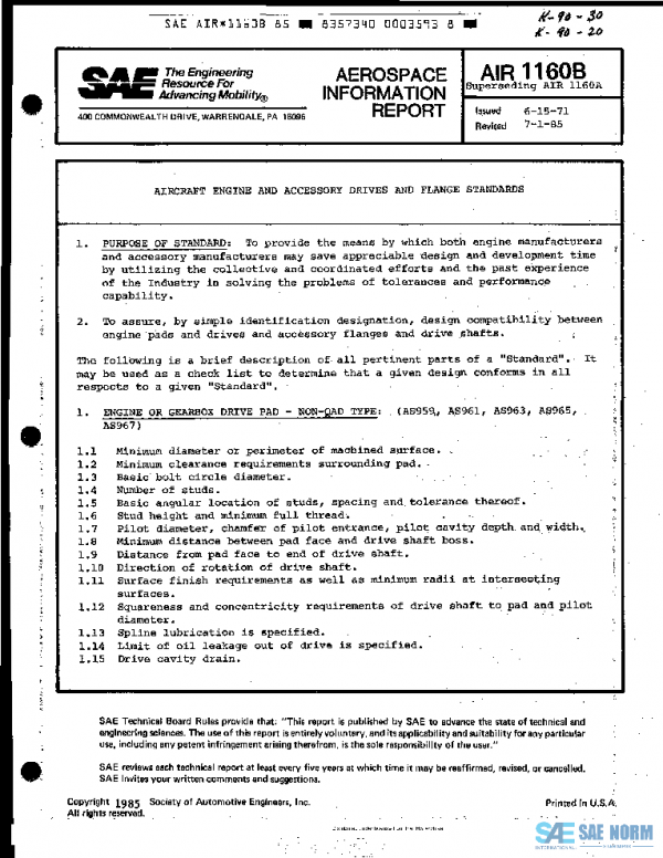 SAE AIR1160B PDF SAE AIR1160B PDF