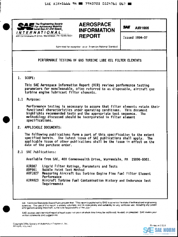 SAE AIR1666 PDF SAE AIR1666 PDF
