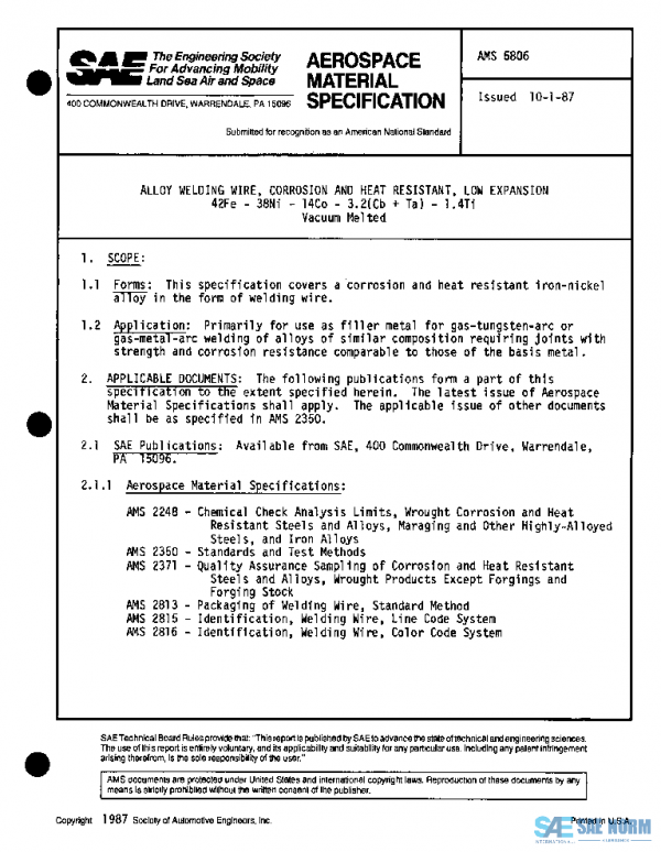 SAE AMS5806 PDF SAE AMS5806 PDF