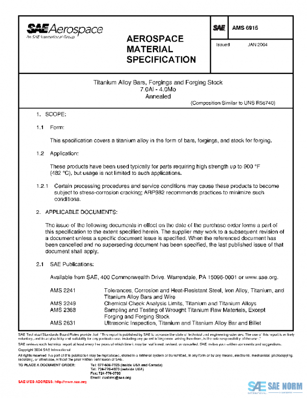 SAE AMS6915 PDF SAE AMS6915 PDF