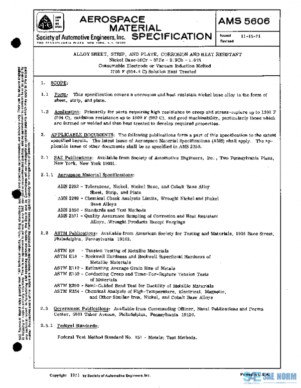 SAE AMS5606 PDF SAE AMS5606 PDF