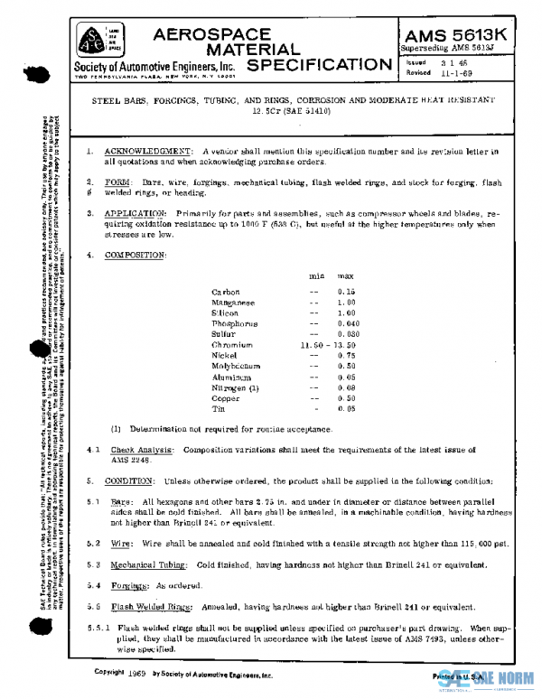SAE AMS5613K PDF SAE AMS5613K PDF