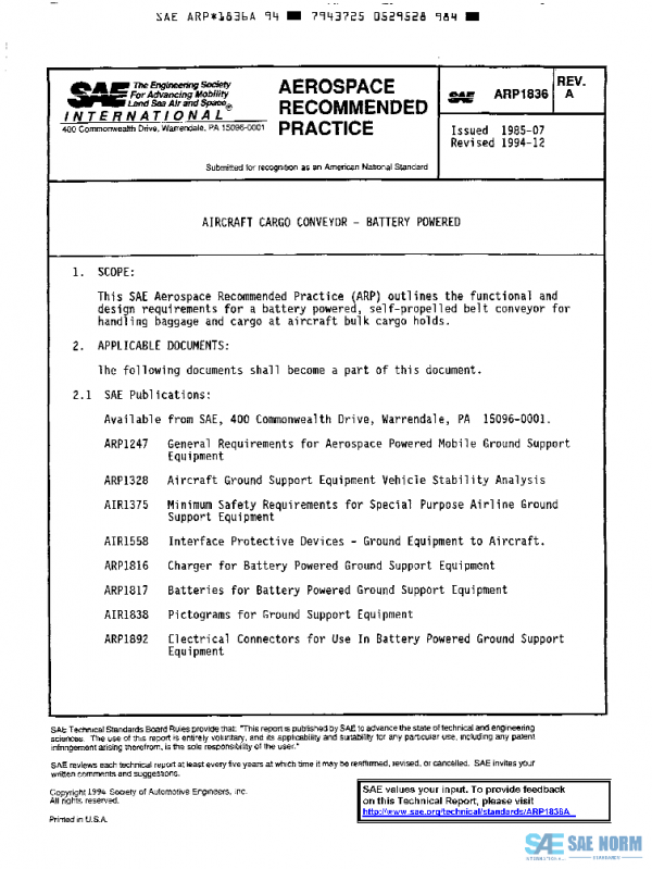 SAE ARP1836A PDF SAE ARP1836A PDF