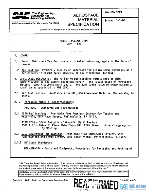 SAE AMS5793 PDF SAE AMS5793 PDF