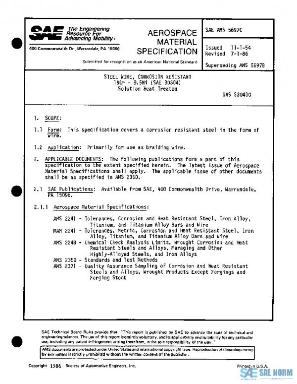 SAE AMS5697C PDF SAE AMS5697C PDF