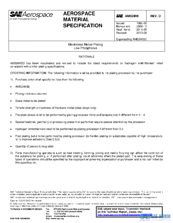 SAE AMS2405D PDF SAE AMS2405D PDF